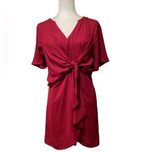 Love Riche  Burgundy Dress Size Medium Tie Front